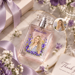 Personalised Birth Flower Portrait Photo Refillable Perfume Bottle with Name Daily Use Birthday Gift for Women Girls