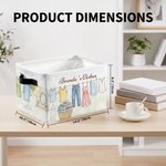 Personalized Hand-Drawn Clothesline Print Large Capacity Laundry Basket with Text and Handle Bedroom Decor Birthday Christmas Gift for Family Mom 8