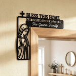 Personalised Bless This New Home Doorframe Hanging Sign with Text Wall Decor Daily Use Housewarming Gift for Friends Christians