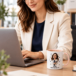 Personalised Funny Photo 11 oz 15 oz Ceramic Coffee Mug with Name and Text Daily Use Birthday Just Because Gift for Colleagues Friends Bosses