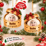 Decorazione natalizia personalizzata in acrilico a forma di gnocchetto al vapore con foto del bambino, nome e anno: decorazione per l'albero di Natale e regalo di Natale per neonati e genitori 9