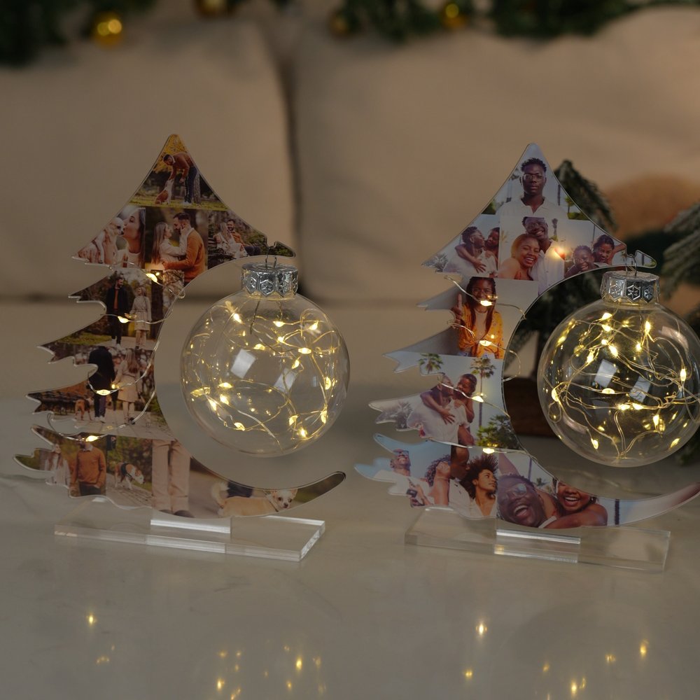 Personalized Christmas Tree Family Photos LED Night Light Home Decor Christmas Anniversary Birthday Gift for Family Couple 3