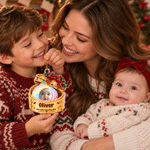 Decorazione natalizia personalizzata in acrilico a forma di gnocchetto al vapore con foto del bambino, nome e anno: decorazione per l'albero di Natale e regalo di Natale per neonati e genitori 6