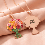 Personalised Vintage Watercolor Style Birth Flower Sterling Silver Necklace with Text Dainty Jewellery Christmas Anniversary Birthday Gift for Woman 3