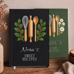 Personalised Minimalist Embroidery Effect Artwork Birth Flower Notebook with Name Kitchen Use Birthday Gift for Cooking Lovers Mum