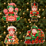 Personalized 3D-Effect Art Baby Face Photo Acrylic Christmas Theme Ornament with Name Tree Decor Christmas Gift for New Parents New Babies