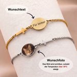 Personalisiertes Kreuz Armband | mit verstecktem Foto und Textgravur | Wärmeaktiviert und verstellbar | Geburtstag Geschenk für Familie und Freunde