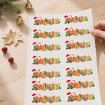 Personalized Santa Claus Christmas Theme Letter Waterproof Sticker with Name Christmas Party Holiday Gift for Kids Friends Family 10