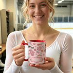 Personalized Snowflake 3D-Effect Artwork 11 oz 15 oz Ceramic Coffee Mug with Name Daily Use Birthday Christmas Gift for Ice Skating Lovers Friends