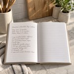 Personalised Minimalist Embroidery Effect Artwork Birth Flower Notebook with Name Kitchen Use Birthday Gift for Cooking Lovers Mum