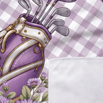 Personalisierte Golf-Tasche mit Geburtsblume – Mehrfarbige Golfwagen-Sitzbezüge mit Streifenmuster und Namen – Geburtstagsgeschenk für Golfbegeisterte