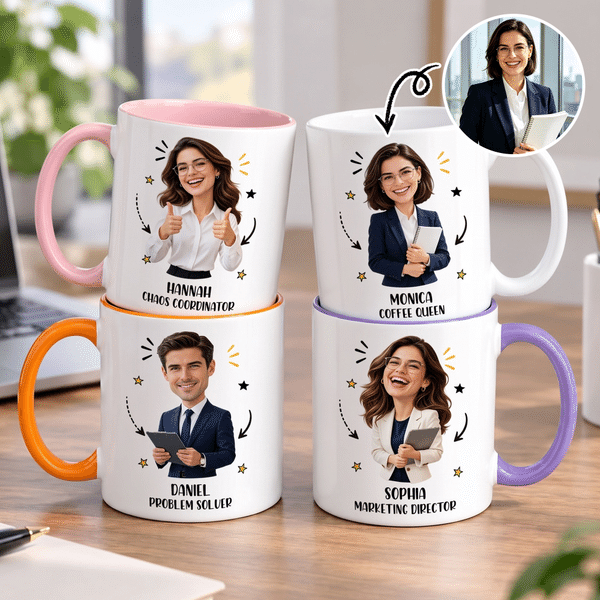 Personalised Funny Photo 11 oz 15 oz Ceramic Coffee Mug with Name and Text Daily Use Birthday Just Because Gift for Colleagues Friends Bosses