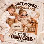 Personalised Cool Cartoon Baby Photo Soft Throw Blanket with Name Home Decor Baby Shower Birthday Gift for New Mum Baby Kid