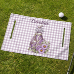 Personalisierte Golf-Tasche mit Geburtsblume – Mehrfarbige Golfwagen-Sitzbezüge mit Streifenmuster und Namen – Geburtstagsgeschenk für Golfbegeisterte