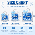 Personalized Cheer Bow Cheerleading Theme Clear Gift Bag with Name and Ribbon Cheer Competition Birthday Gift for Cheerleaders Girls