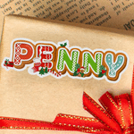 Personalized Santa Claus Christmas Theme Letter Waterproof Sticker with Name Christmas Party Holiday Gift for Kids Friends Family 4