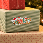 Personalized Santa Claus Christmas Theme Letter Waterproof Sticker with Name Christmas Party Holiday Gift for Kids Friends Family 11