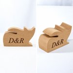 Personalized Cute Cat Shape Wooden Jigsaw Puzzle Box Lid Holder with Engraved Text Jigsaw Puzzles Tool Game Night Gift for Puzzle Lovers
