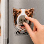 Imán para nevera personalizado con foto de mascota y nariz 3D con nombre regalo de cumpleaños para amantes de los perros 1