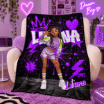 Personalised Graffiti Style Photo Soft Throw Blanket with Name Home Decor Christmas Birthday Gift for Family Friends Graffiti Lovers