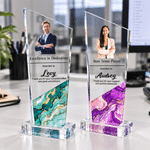 Personalised Award Presentation Text Acrylic Plaque with Name and Photo Office Decor Anniversary Promotion Appreciation Gift for Employee