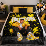 Personalised Graffiti Style Photo Soft Throw Blanket with Name Home Decor Christmas Birthday Gift for Family Friends Graffiti Lovers
