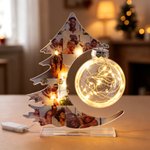 Personalized Christmas Tree Family Photos LED Night Light Home Decor Christmas Anniversary Birthday Gift for Family Couple