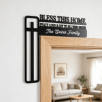Personalised Bless This New Home Doorframe Hanging Sign with Text Wall Decor Daily Use Housewarming Gift for Friends Christians