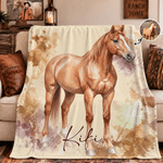 Gepersonaliseerde, zachte plaid met warm aquarelportret van een huisdier en naam – woondecoratie en verjaardagscadeau voor hondenliefhebbers en huisdiereigenaren 6