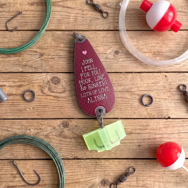 Personalized Fishing Lure Gift Set with Name and Initials Anniversary Birthday Gift for Husband Boyfriend Fishing Lover