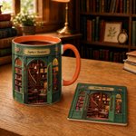 Spersonalizowany kubek ceramiczny z motywem graficznym z efektem 3D, z napisem „Bookstore”, o pojemności 11 oz i 15 oz – idealny na co dzień lub jako prezent urodzinowy dla miłośników książek i moli książkowych