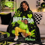 Personalised Graffiti Style Photo Soft Throw Blanket with Name Home Decor Christmas Birthday Gift for Family Friends Graffiti Lovers