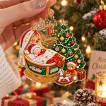 Adorno acrílico personalizado con efecto 3D «La primera Navidad del bebé», con diseño brillante tipo «Diamond Art», con nombre y año. Regalo de Navidad para recién nacidos y bebés