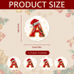 Personalized Santa Hat Initial Christmas 4 Shapes Stickers with Name and Year Gift Decor Christmas Gift for Kids Friends 8