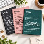 Carnet A5 en cuir synthétique au thème minimaliste personnalisé pour équipe, avec prénom – Idéal pour le bureau, cadeau d'anniversaire ou de fin d'année pour collègues et amis 4