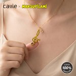 Personalized Cartoon Marsupilami Tail Music Note Sterling Silver Initial Charm Necklace Birthday Gift for Women Girls丨 Callie × Marsupilami® 8