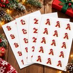 Personalized Santa Hat Initial Christmas 4 Shapes Stickers with Name and Year Gift Decor Christmas Gift for Kids Friends 3