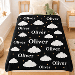 Personalized Playful Star Daisy Heart Moon Soft Throw Blanket with Name Home Decor Birthday Anniversary Gift for Children 5