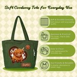 Personalized Highland Cow Large Capacity Corduroy Tote Bag with Name Daily Use Birthday Chirstmas Gift for Women 9