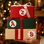 Personalized Santa Hat Initial Christmas 4 Shapes Stickers with Name and Year Gift Decor Christmas Gift for Kids Friends 6