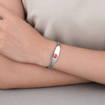 Personalised The Star of Life Medical Alert ID Bracelet with Engraved Text Emergency First Aid Birthday Gift for Women Patients