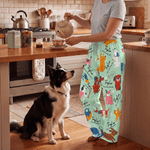 Pantaloni da pigiama da donna personalizzati con motivi illustrativi in stile doodle raffiguranti cani e gatti, con nome, da indossare tutti i giorni; regalo di Natale o di compleanno per gli amanti dei cani e dei gatti 5
