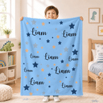 Personalized Playful Star Daisy Heart Moon Soft Throw Blanket with Name Home Decor Birthday Anniversary Gift for Children 1