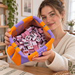 Pochette de rangement personnalisée MAHJ multicolore à rayures pour mah-jong, avec prénom et fermeture à pression « Kiss Lock » : cadeau d'anniversaire idéal pour les soirées de jeu, destiné aux joueurs et amateurs de mah-jong 6