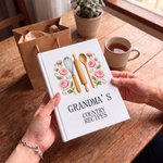 Personalised Minimalist Embroidery Effect Artwork Birth Flower Notebook with Name Kitchen Use Birthday Gift for Cooking Lovers Mum