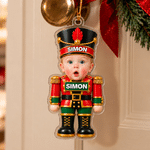Personalized 3D-Effect Art Baby Face Photo Acrylic Christmas Theme Ornament with Name Tree Decor Christmas Gift for New Parents New Babies