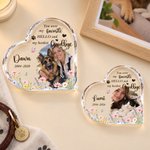 Personalized Forever In My Heart Pet Photo Heart Shaped Floral Acrylic Plaque with Name Memorial Sympathy Gift for Dog Cat Lovers
