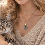 Personalized Birthstone Name Charm Glitter Pet Portrait Photo Pendant Necklace Birthday Gift for Dog Cat Lovers
