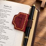 Personalised Bible Quote Leather Magnetic Bookmark Clip with Bible Verse & Name Daily Use Birthday Baptism Gift for Church Sister Christian Bookworm