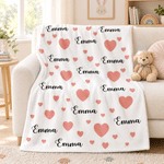 Personalized Playful Star Daisy Heart Moon Soft Throw Blanket with Name Home Decor Birthday Anniversary Gift for Children 4